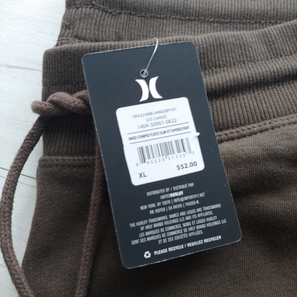 HURLEY NEW mens Slim Fit Tapered Fleece Sweatpants - Picture 8 of 9